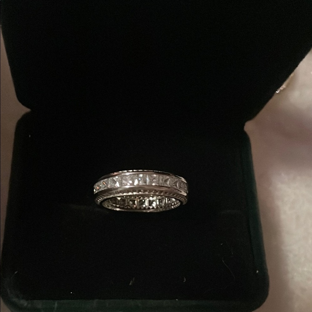 Sparkling Silver Channel-Set Ring